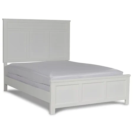 Transitional California King Panel Bed with Decorative Molding